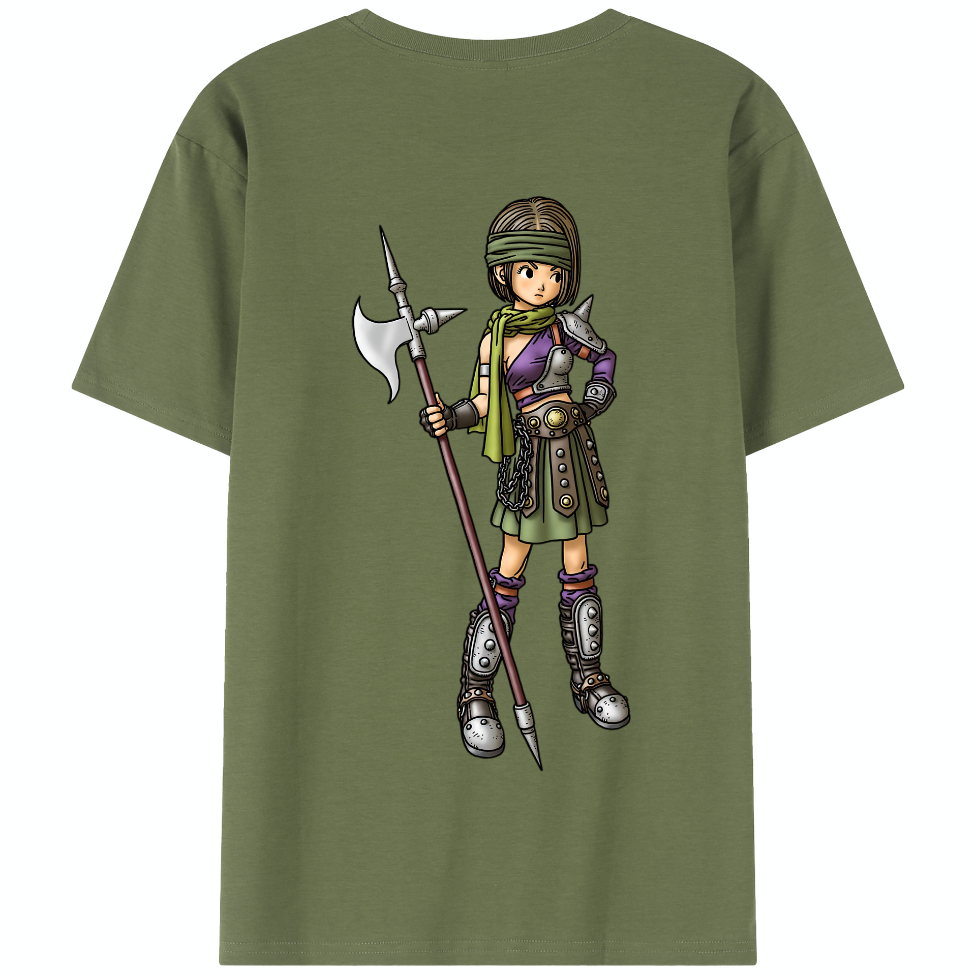 （画像用） ドラゴンクエスト Doragon Kuesuto Dragon Quest 綿100％半袖Tシャツ（背面プリント）